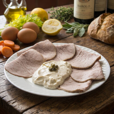Vitello Tonnato di Bovino Fassone Piemontese Pronto con Salsa gr200